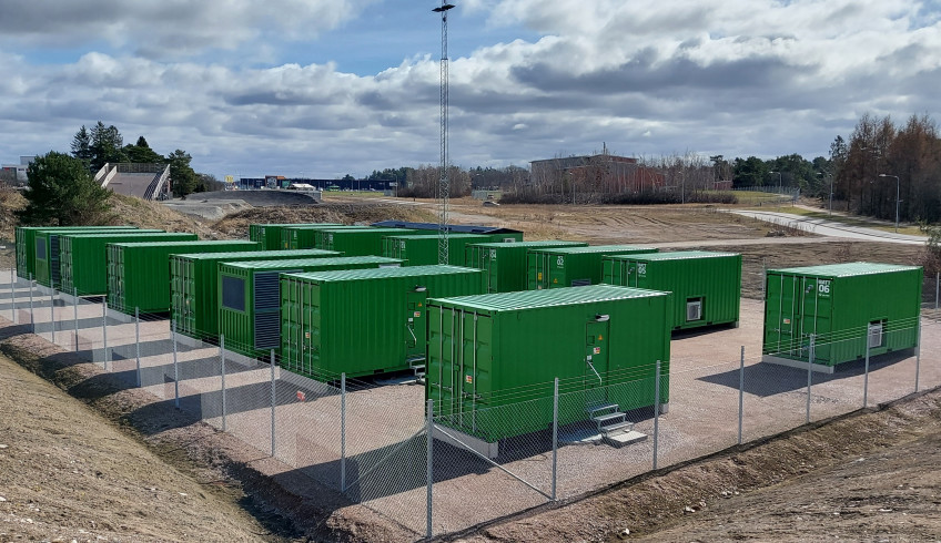 Batterianläggning i Uppsala på 20 MWh. Foto: Vattenfall Eldistribution